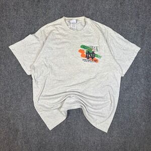 Vintage 1996 Notre Dame vs Navy Shamrock Classic Dublin Ireland T-Shirt XL Grey